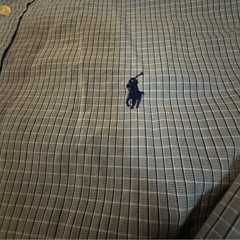 Ralph Lauren Ellington Men's Button Down Shirt Long Sleeve XL Blue Check Plaid - Picture 2 of 7